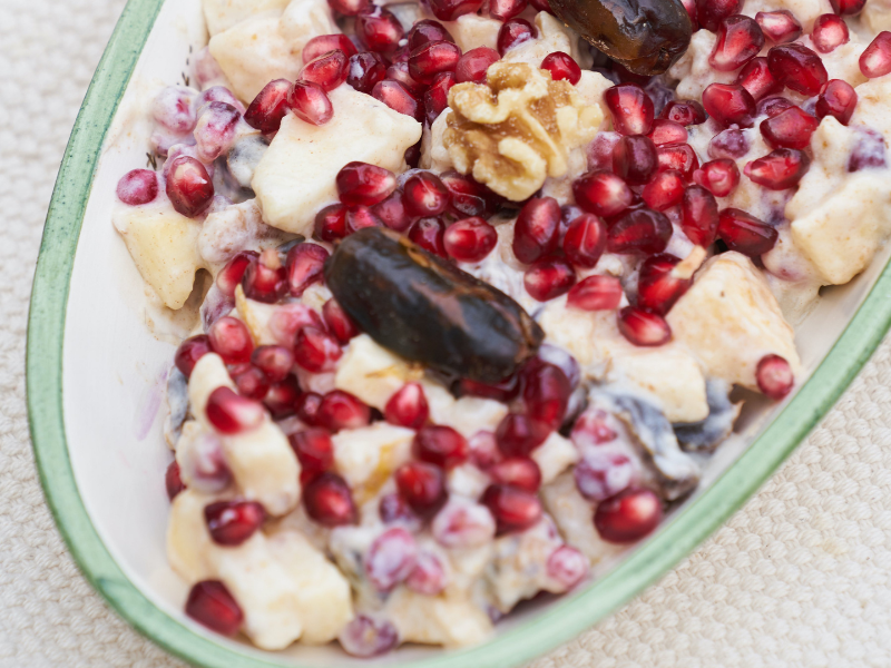 Pomegranates sweetened with date sugar