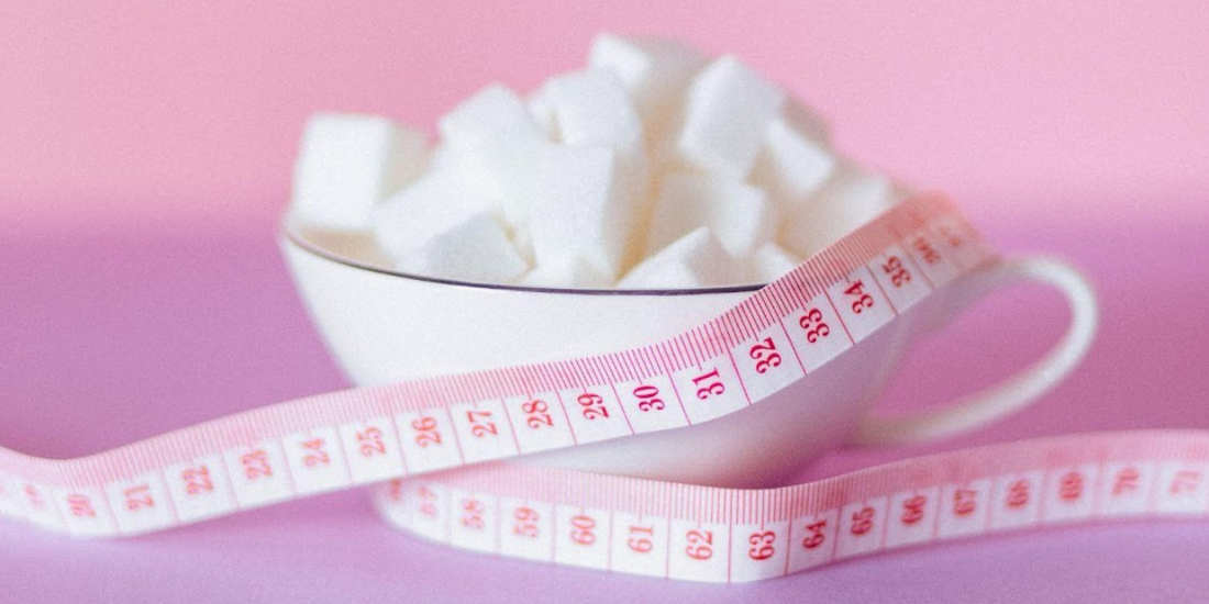Sugar measured into a bowl